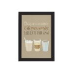 Quadro Cozinha Chá, Café e Chocolate Moldura Preta 33x43cm
