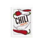 Quadro Cozinha Tempero Chili Pepper Moldura Branca 33x43cm