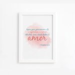 Quadro Frase Bíblica 1 Corintios 13:13 Moldura Branca 33x43