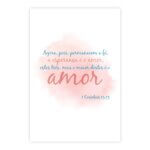 Placa Decorativa Frase Bíblica 1 Corintios 13:13 20x30cm