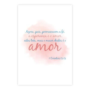 Placa Decorativa Frase Bíblica 1 Corintios 13:13 20x30cm,Placa Decorativa Frase Bíblica 1 Corintios 13:13 20x30cm
