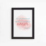 Quadro Frase Bíblica 1 Corintios 13:13 Moldura Preta 33x43cm