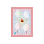 Quadro Infantil Infantil Algodão Doce Moldura Rosa 22x32cm