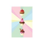 Placa Decorativa Cup Cake Trio 20x30cm