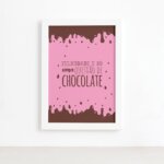 Quadro Cozinha Chocolate Felicidade Moldura Branca 22x32cm