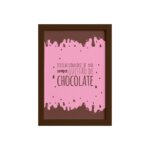 Quadro Cozinha Chocolate Felicidade Moldura Marrom 33x43cm