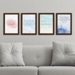 Quadros Frases Bíblicas Moldura Marrom 22x32cm Kit4un