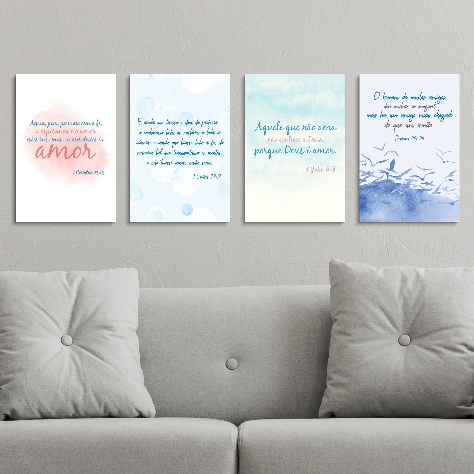 Placas Decorativas Frases Bíblicas Religiosas 20x30cm Kit4un,Placas Decorativas Frases Bíblicas Religiosas 20x30cm Kit4un