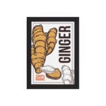 Quadro Cozinha Tempero Ginger Organic Moldura Preta 33x43cm