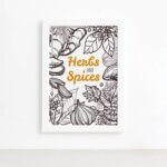 Quadro Tempero Cozinha Herbs and Spices Moldura Branca 22x32