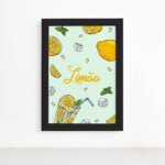 Quadro Decorativo Frutas Limão Moldura Preta 22x32cm