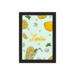 Quadro Decorativo Frutas Limão Moldura Preta 33x43cm