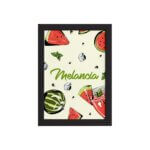 Quadro Melancia Decorativo Frutas Moldura Preta 33x43cm