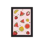 Quadro Frutas Melancia e Limão Moldura Preta 33x43cm