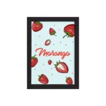 Quadro Decorativo Frutas Morangos Moldura Preta 33x43cm