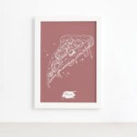 Quadro para Cozinha Pizza Rosa Moldura Branca 22x32cm