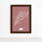Quadro para Cozinha Pizza Rosa Moldura Marrom 22x32cm