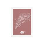 Quadro para Cozinha Pizza Rosa Moldura Branca 33x43cm