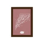 Quadro para Cozinha Pizza Rosa Moldura Marrom 33x43cm