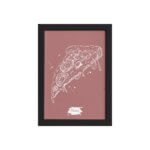 Quadro para Cozinha Pizza Rosa Moldura Preta 33x43cm