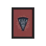 Quadro Pizza Cozinha Love At First Bite Moldura Preta 33x43