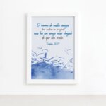 Quadro Frase Bíblica Provérbios 18:24 Moldura Branca 22x32cm