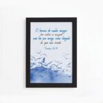 Quadro Frase Bíblica Provérbios 18:24 Moldura Preta 33x43cm