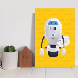 Placa Decorativa MDF infantil Robô Amarelo 20x30cm
