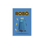 Placa Decorativa MDF infantil Robô Azul 30x40cm