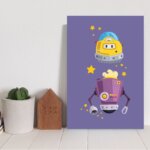 Placa Decorativa MDF infantil Robôs Amigos 20x30cm