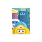 Placa Decorativa MDF infantil Robôs 30x40cm