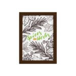 Quadro Tempero Cozinha Spices and Herbs Moldura Marrom 33x43