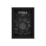 Quadro Cozinha Ingredientes Pizza Moldura Preta 33x43cm