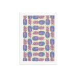 Quadro Abacaxis Coloridos Moldura Branca 33x43cm