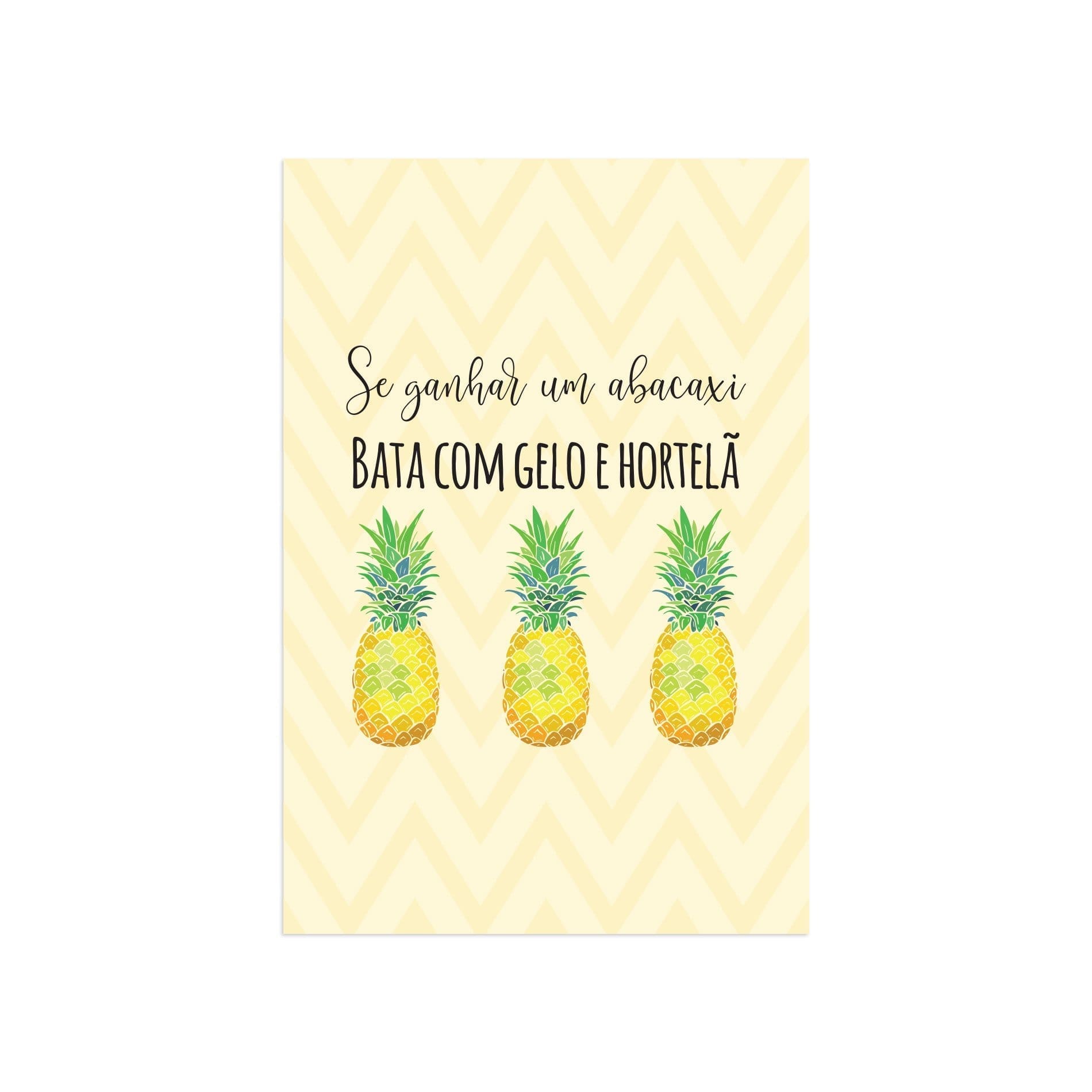 Placa Decorativa Abacaxi Hortelã MDF 30x40cm