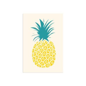 Placa Decorativa Abacaxi Coracões MDF 30x40cm