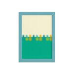 Quadro Abacaxis Meio a Meio Moldura Azul 22x32cm