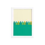 Quadro Abacaxis Meio a Meio Moldura Branca 33x43cm