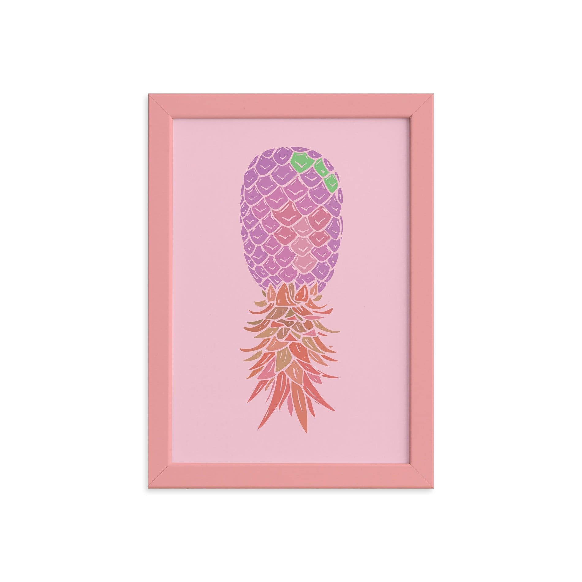 Quadro Abacaxi Rosa Moldura Rosa 22x32cm