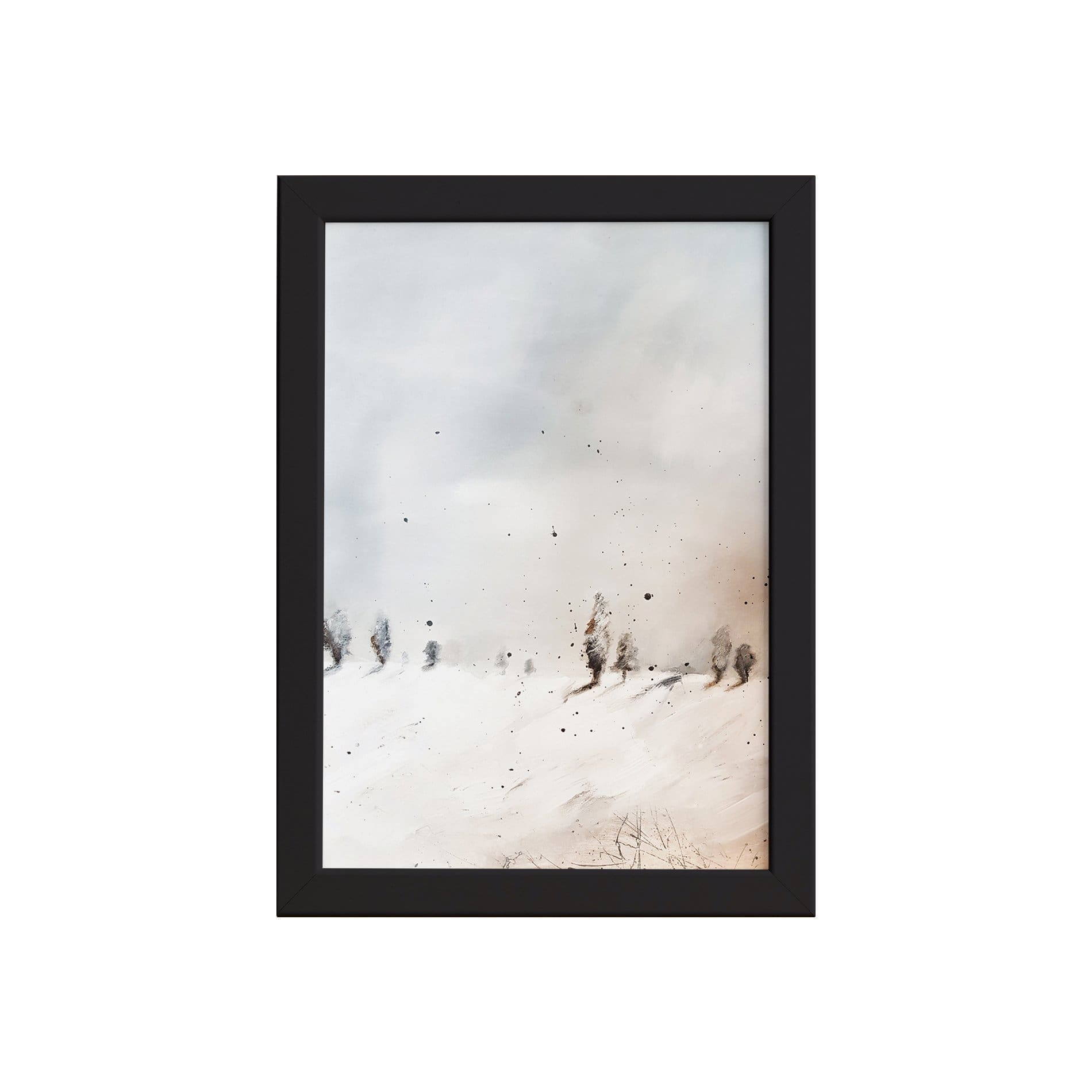 Quadro Abstrato para Sala Árvores Moldura Preta