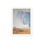 Quadro Abstrato para Sala Deserto Moldura Branca 22x32cm