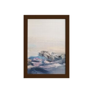 Quadro Abstrato para Sala Montanhas Moldura Marrom