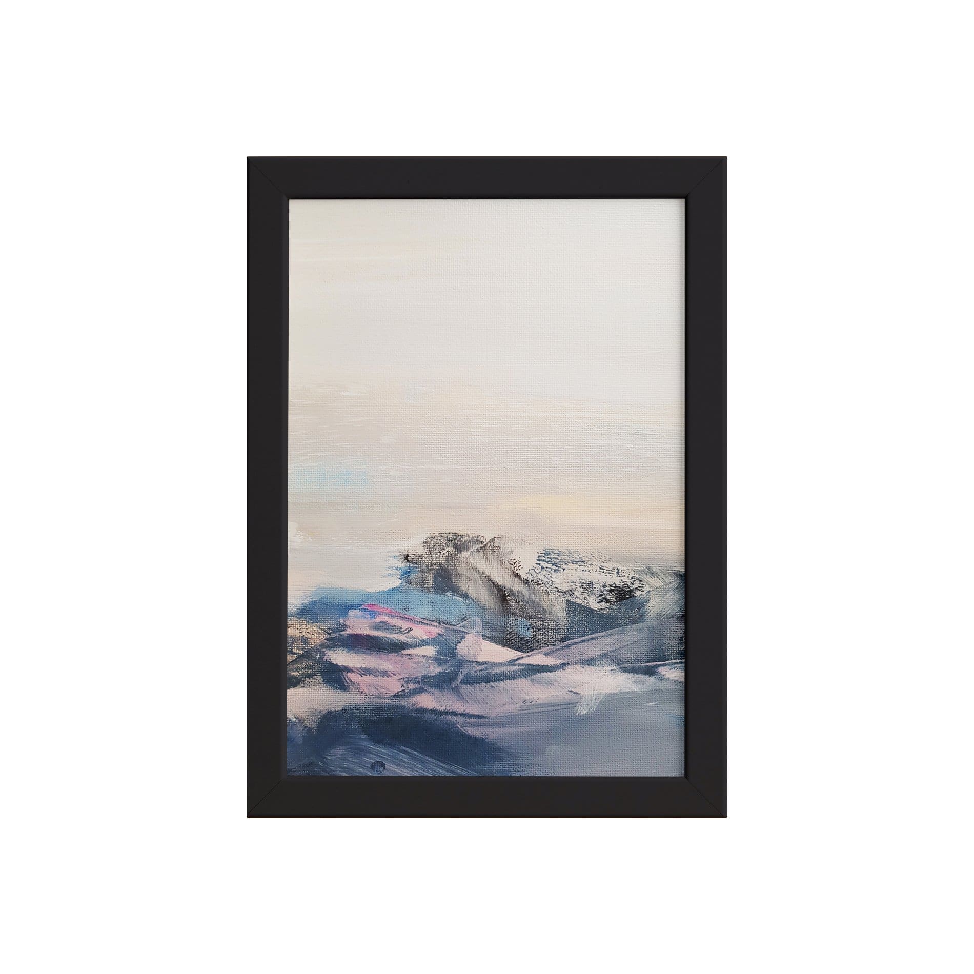 Quadro Abstrato para Sala Montanhas Moldura Preta