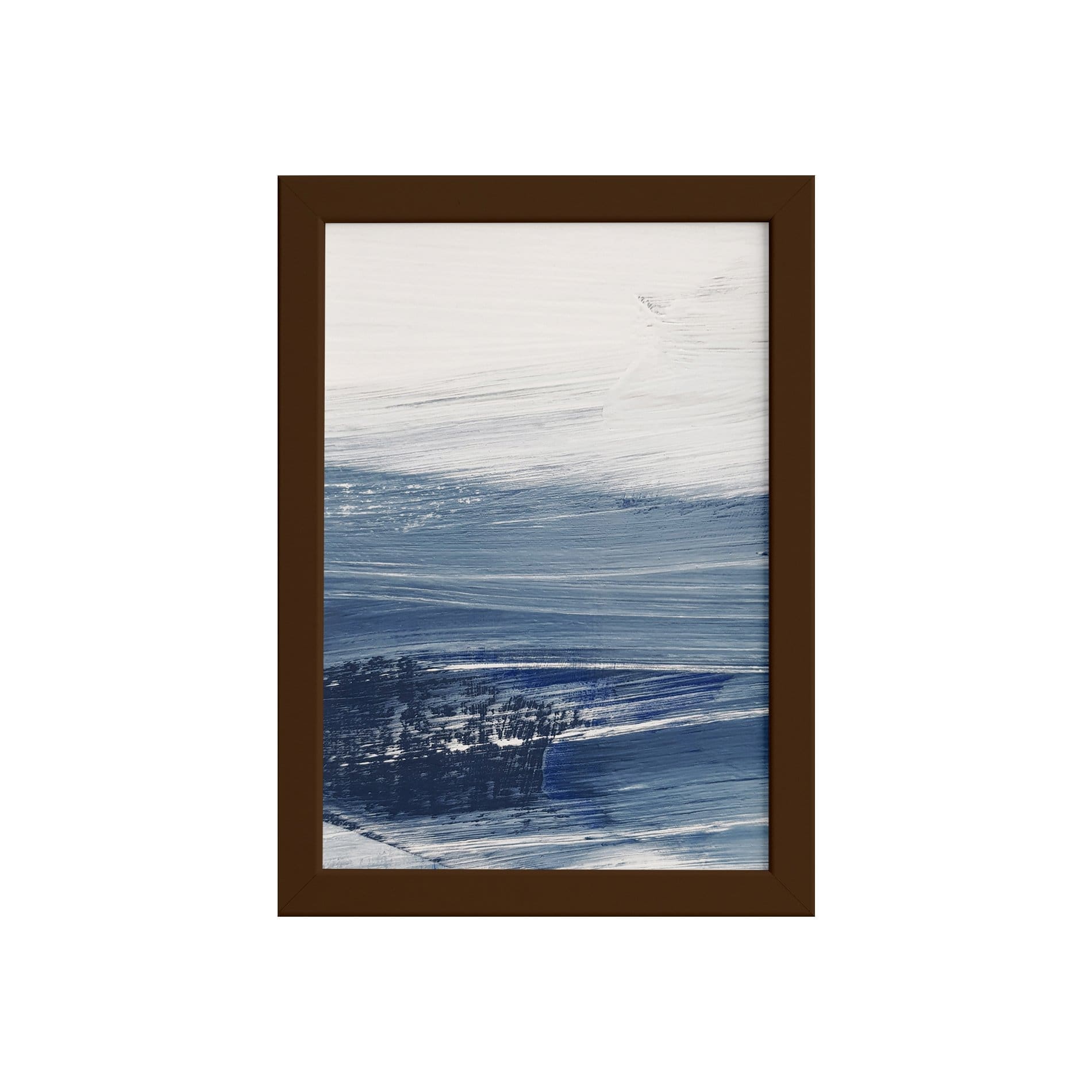 Quadro Abstrato para Sala Oceano Moldura Marrom