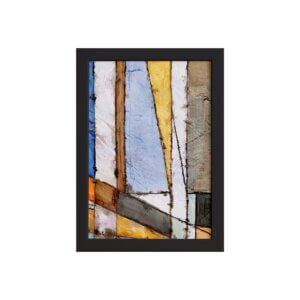 Quadro Abstrato Geométrico Colorido Moldura Preta