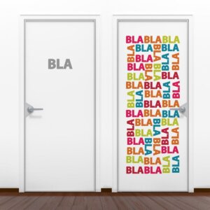 Adesivo Porta Banheiro Ele & Ela BlaBla