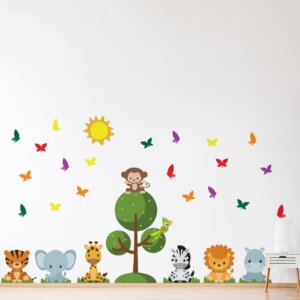 Adesivo de Parede Safari Baby para Quarto Infantil
