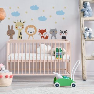 Adesivo Infantil Animais Fantoches Escandinavo Cobre 1m²