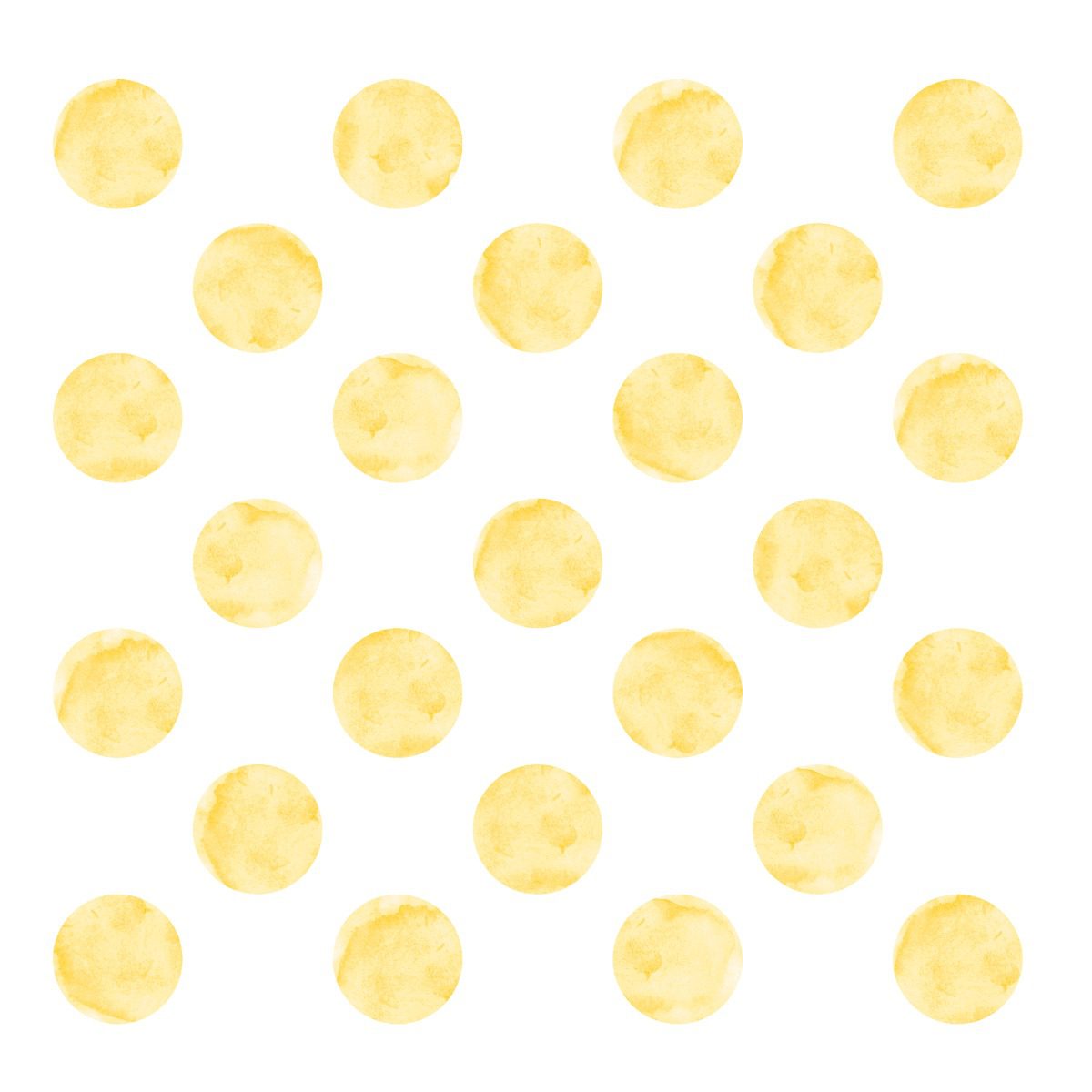 Adesivo de Parede Bolinhas Aquarela Amarelo 4cm 144un