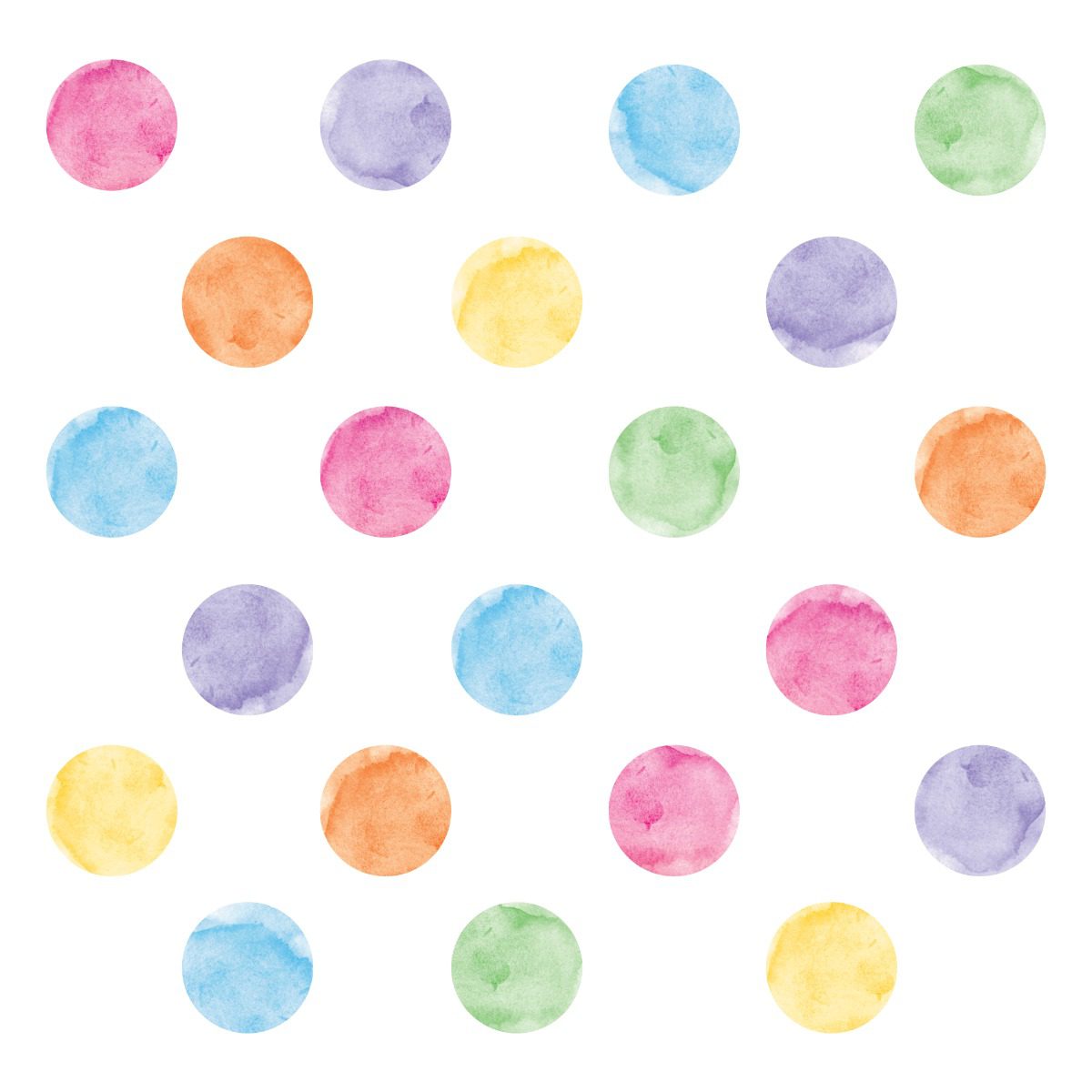 Adesivo de Parede Bolinhas Aquarela Colorida 4cm 144un